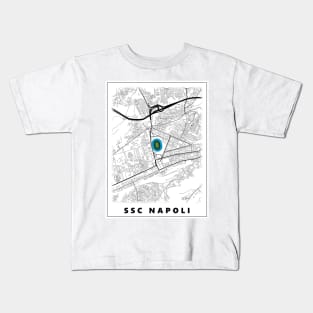 SSC Napoli Stadium map design white Kids T-Shirt